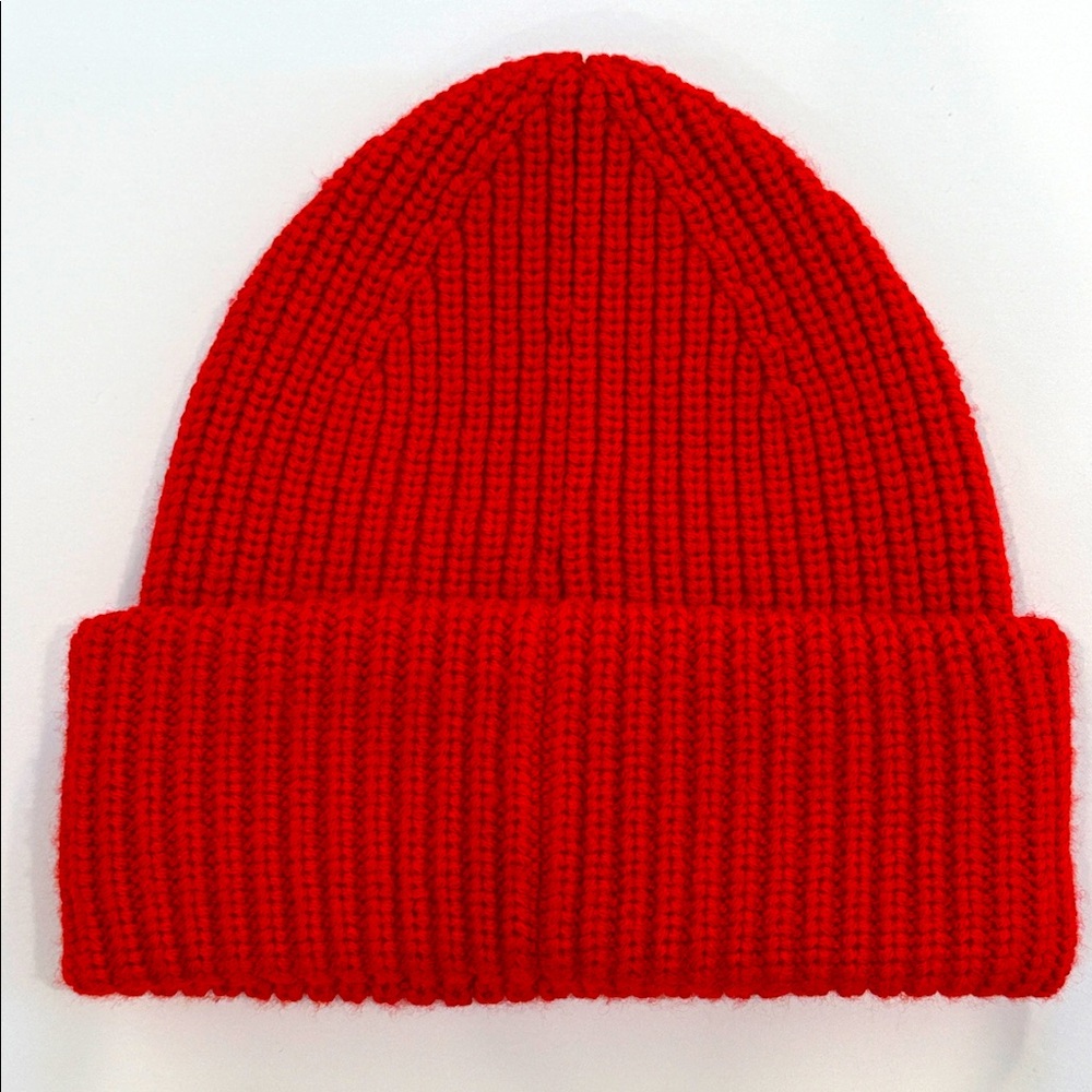 Coach Bright Red Beanie Hat - Picture 2 of 3